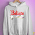 Believe Twink Pride Flag Jingle Bell Hoodie - White